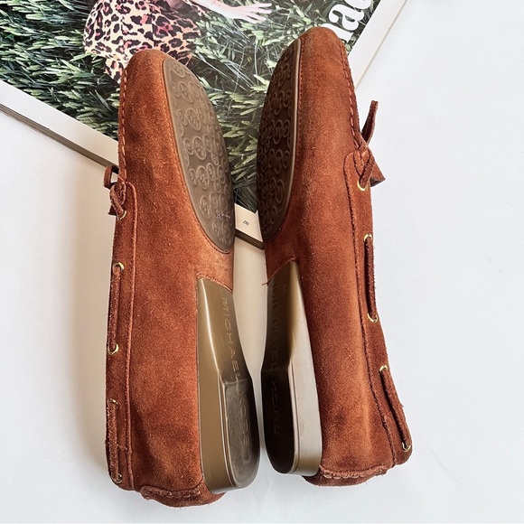 Michael Kors Amber Brown Suede Moccasin Square Toe Women’s Loafer Size 7.5 - Picture 6 of 13